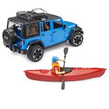 BRUDER Jeep Wrangler Rubicon Unlimited with kayak and kayaker