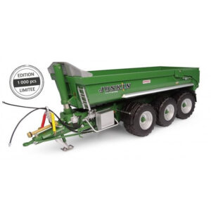 UNIVERSAL HOBBIES JOSKIN TRANS-KTP GREEN TRI AXLE TIPPING TRAILER 1:32 SCALE