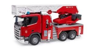 BRUDER SCANIA Super 560R Fire engine with ladder, waterpump and Light & Sound Module