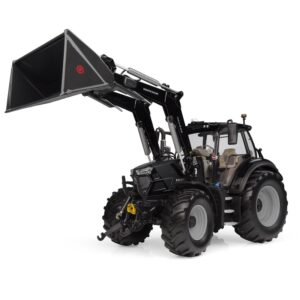UNIVERSAL HOBBIES DEUTZ-FAHR 6150.4 TTV WARRIOR TRACTOR WITH LOADER (GLOSS BLACK) 1:32 SCALE